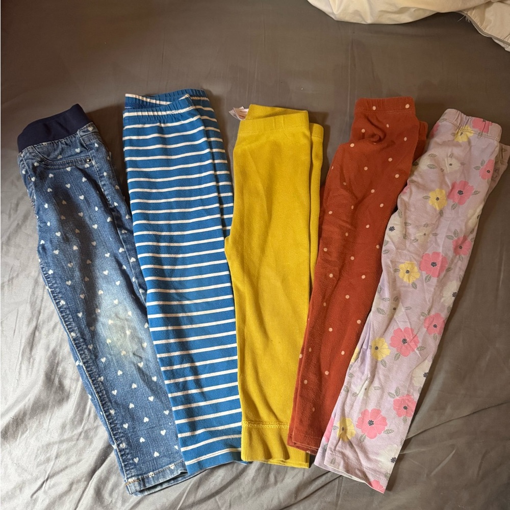 Cat & Jack Kids Leggings Set - Denim, Blue, Yellow, Orange, Pink